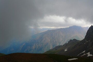 clouds in the mountains