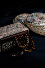 Jewelry box made of polished sea shells ,a traditional hand craft in Syria and Damascus.