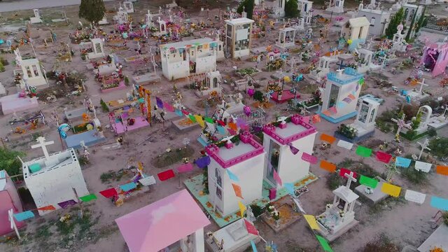 aeralview cementerio del Saucito, San Luis Potosi, Mexico
