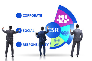 Concept of CSR - corporate social responsibility with businessma
