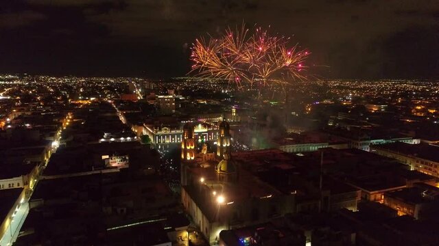 Aeralview Plaza de Armas, 16 de septiembre, fiesta mexicana, San Luis Potosi