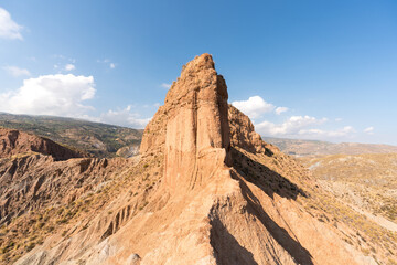 mountainous and eroded landscape in southern Spain