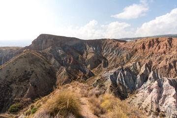 mountainous and eroded landscape in southern Spain