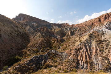 mountainous and eroded landscape in southern Spain