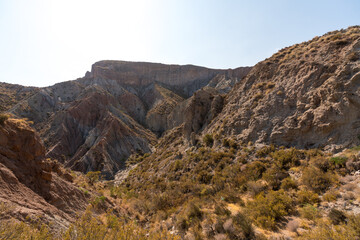 mountainous and eroded landscape in southern Spain