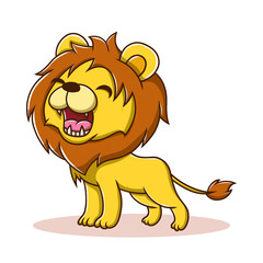  Baby Lion Kids Drawing Icon Cartoon. Lion King Mascot Vector Illustration