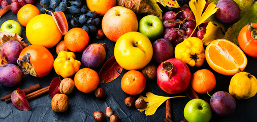 Fresh seasonal,autumn fruit