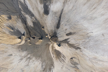 Aerial  View Over Active Mud Volcanoes, Muddy Volcanoes Reservation. Buzau - Romania