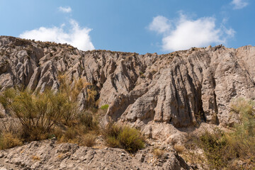 mountainous and eroded landscape in southern Spain
