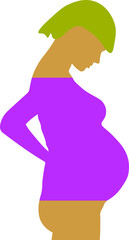 pregnant girl in pink dress
