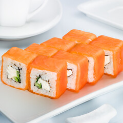 Classic Philadelphia roll with salmon