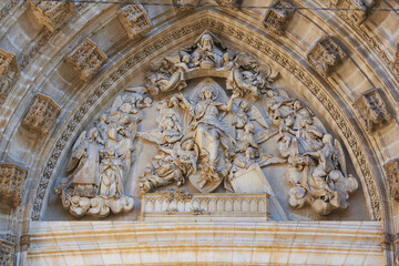 Obraz premium Detail of the Door of the Assumption of the Cathedral of Seville, Andalusia, Spain, Europe