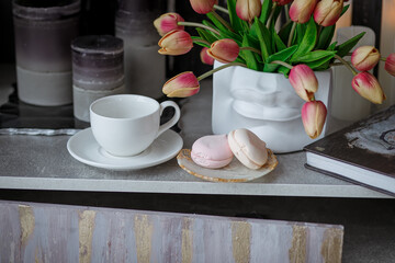 cup of coffee and cookies