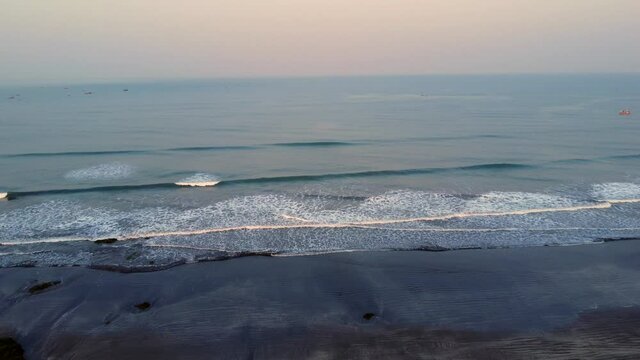 Aerial footage of Ladghar beach at Dapoli, located 200 kms from Pune on the West Coast of Maharashtra India.