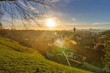 Nesselwang - Sonnenaufgang - Allgäu - malerisch - Ortsansicht