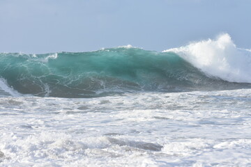 Watching the waves from the cliff