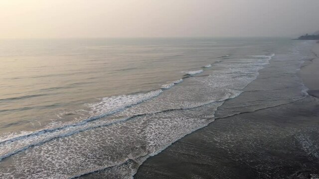 Aerial footage of Ladghar beach at Dapoli, located 200 kms from Pune on the West Coast of Maharashtra India.