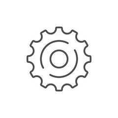 Cogwheel line icon or mechanical concept
