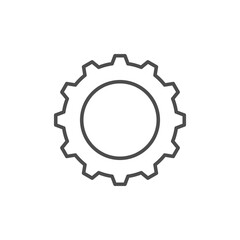 Cogwheel line icon or mechanical concept
