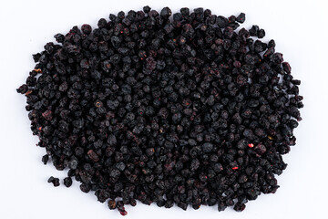 dried blueberries isolated on white texture
