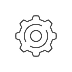 Cogwheel line icon or mechanical concept