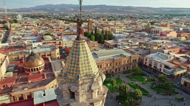 Aeralview del la Iglesia del Carmen, Plaza del Carmen, San Luis Potosi, Mexico