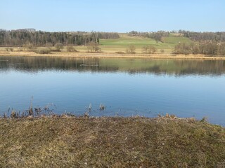 Flach lake or Flachsee in the natural protection zone Aargau Reuss river plain (Naturschutzzone...