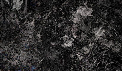 black abstract acrylic background with brush strokes and splashes