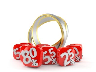 Wedding ring with percent symbols