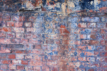 The texture of an old brick wall with cracks. The aesthetics of destruction.