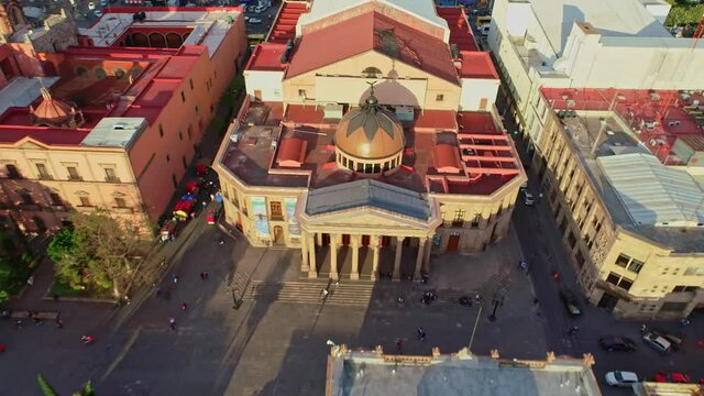 Aeralview del Teatro de la Paz, Plaza del Carmen, San Luis Potosi, Mexico