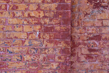 The texture of an old brick wall with cracks. The aesthetics of destruction.
