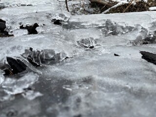 ice on the river. National park Harz.