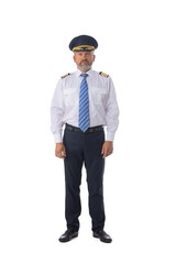 Airline pilot isolated on white © alotofpeople