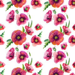Seamless srpring-summer watercolour flower pattern