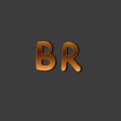 BR initial gold handwriting logo for identity