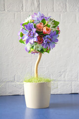 hand made round topiary of flowers
