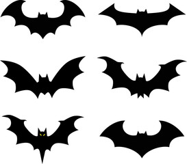 Bat silhouette black icons,vector illustration