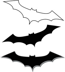 Bat silhouette black icons,vector illustration