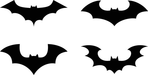 Bat silhouette black icons,vector illustration
