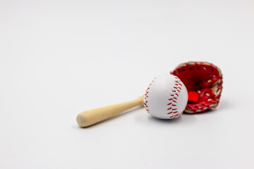Baseball is on white background