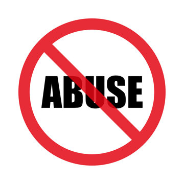No abuse allowed sign. Isolated on white background. Flat style. Vector