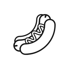 Hot dog icon, vector illustration
