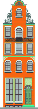 Set of different styles residential houses. City architecture retro and modern buildings. House front cartoon vector illustrations