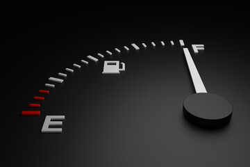 Naklejka premium Fuel gauge. 3D art design. 3D rendering.
