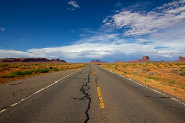 road in the desert monument valley
