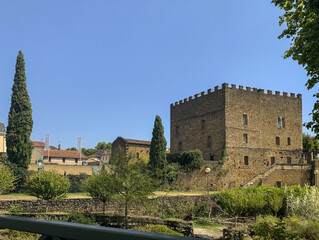 Fototapeta na wymiar Mont-de-Marsan, donjon Lacataye, a 14th century castle, in landes france