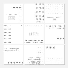 Square card design with simple geometric shapes