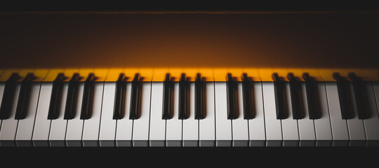 Classic grand piano keyboard