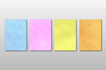 Set of creative minimalist hand painted Wedding Invitation With abstract watercolor arts background